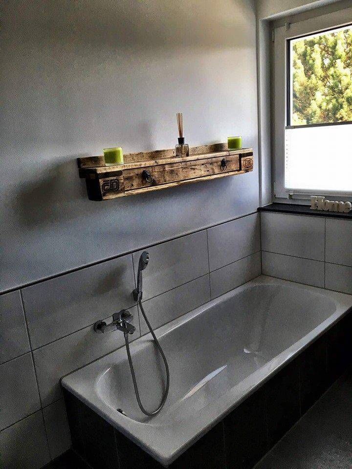 wooden pallet bathroom shelf