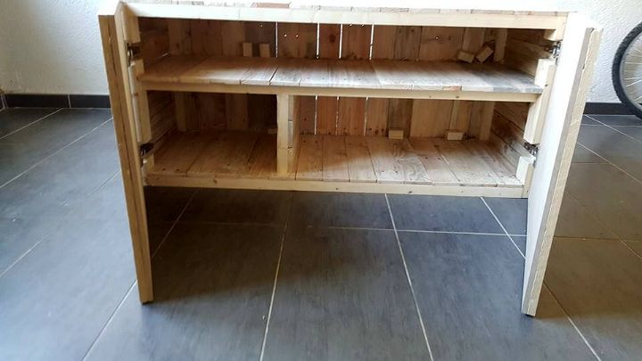 handmade wooden pallet cabinet