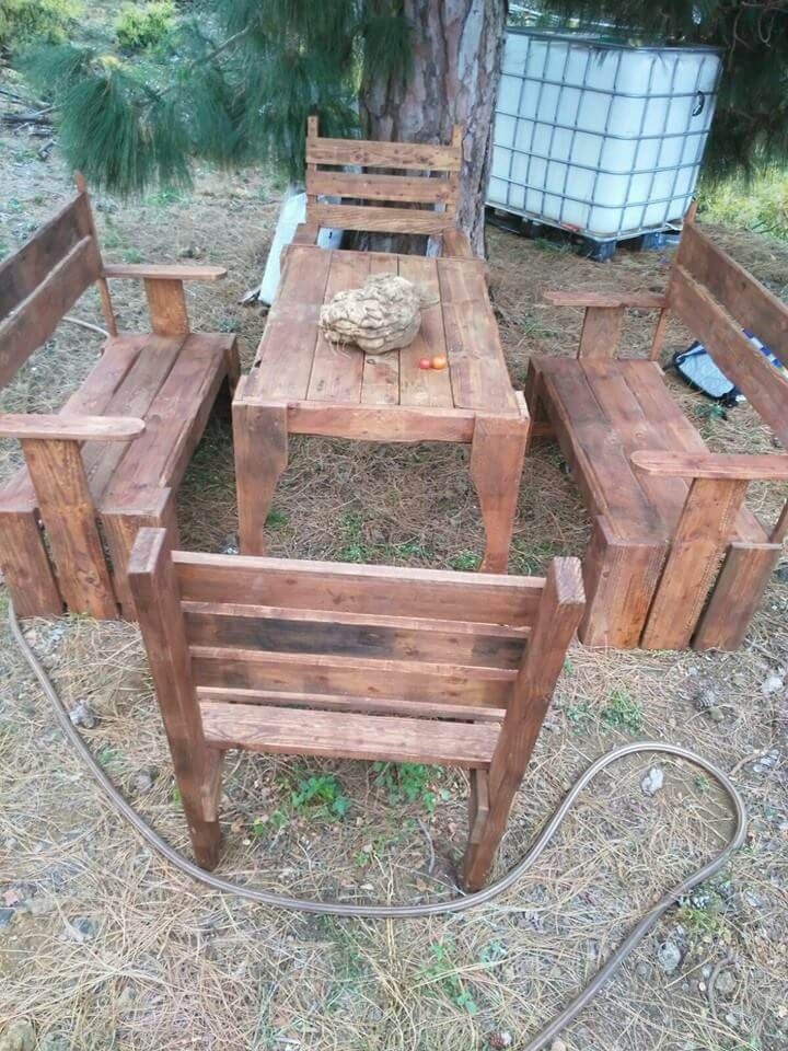 wooden pallet seating set