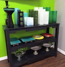 handcrafted black pallet console