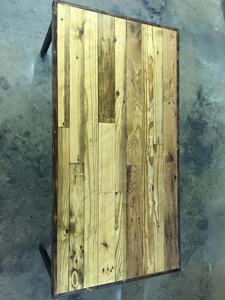 rustic yet modern pallet and metal table