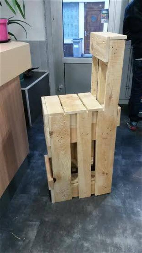 sturdy wooden pallet bar stool