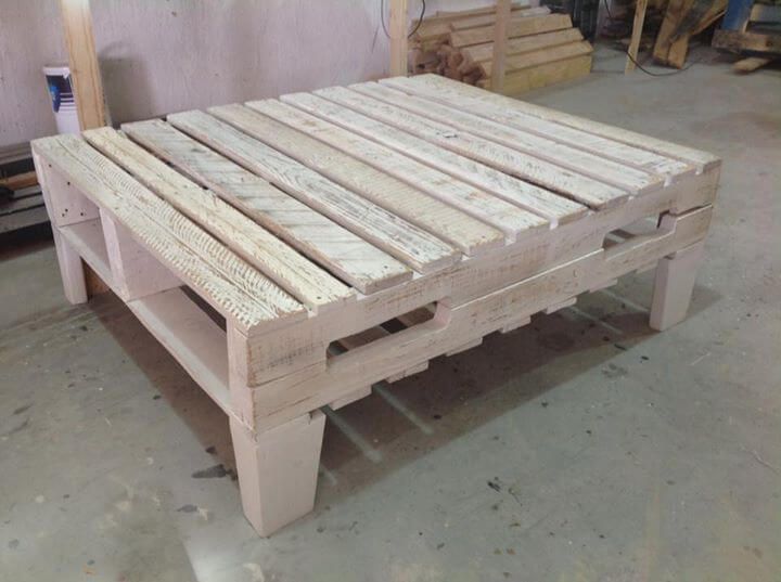 wooden large square shaped pallet coffee table