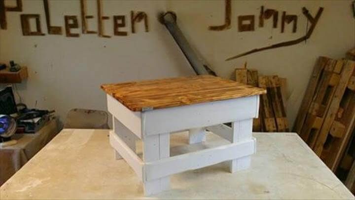 milk and honey pallet mini table with storage