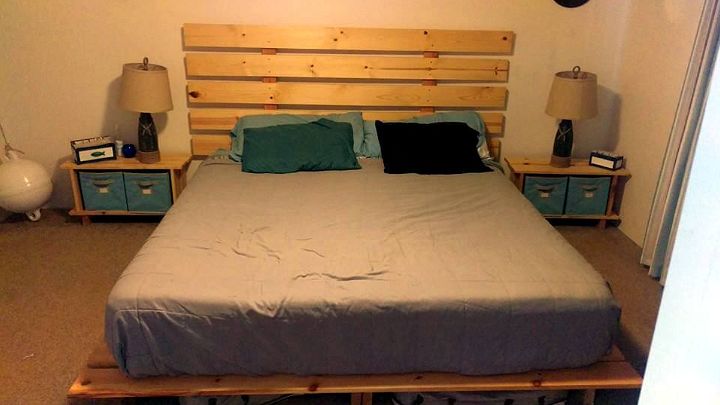 no-cost wooden pallet bed with headboard