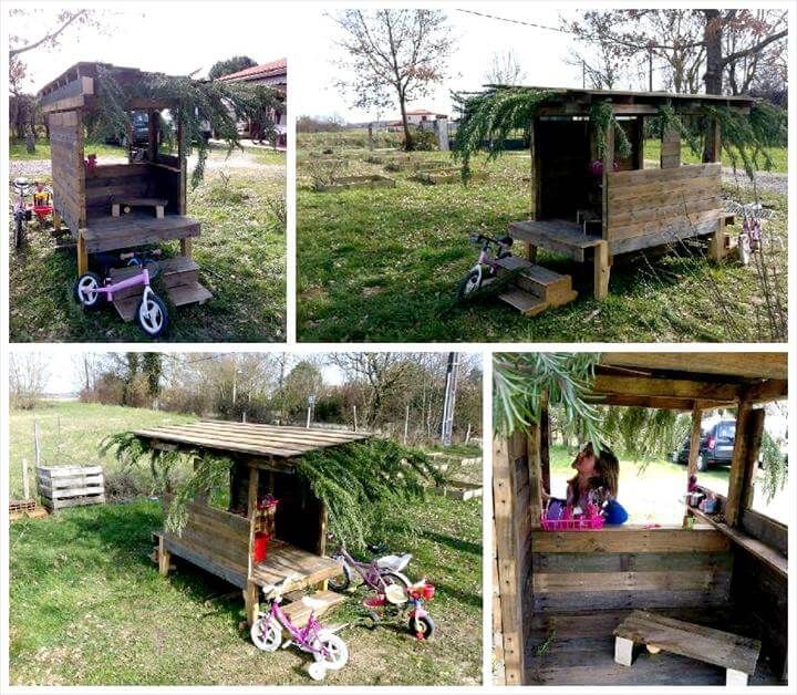 custom pallet kid's garden playhouse