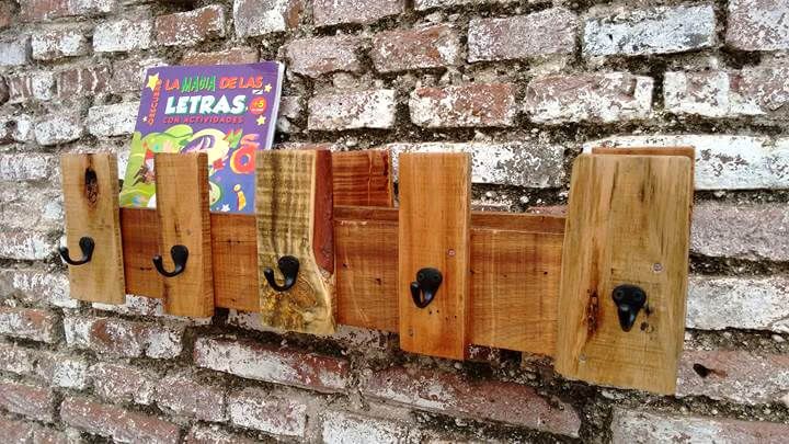 Recycled pallet coat organizer