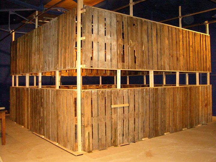 self-installed pallet horse stable or party area