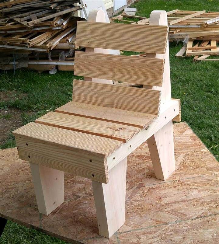 pallet made cute chair