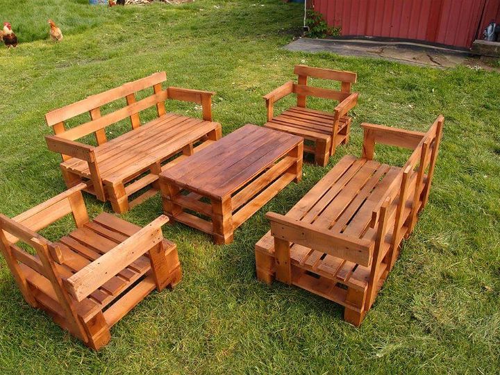 pallet garden seating set