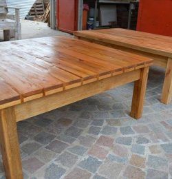 recycled pallet pair of coffee tables