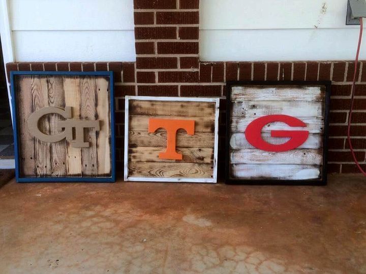 Wooden pallet stenciled letters
