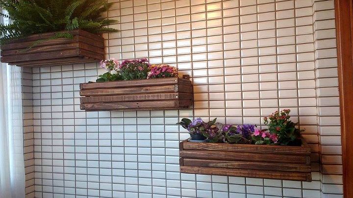 handmade pallet wall hanging planters