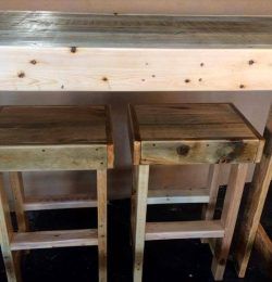 wooden pallet bar furniture or lunch bar set