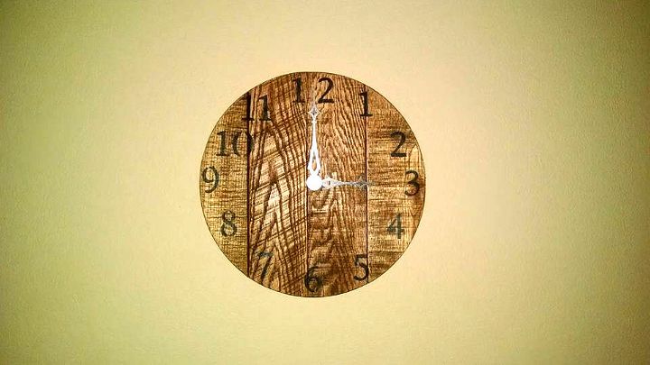 handcrafted wooden pallet wall clock