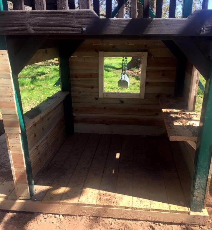 Wooden pallet playhouse