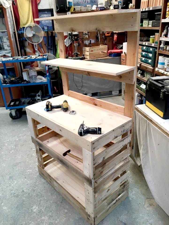fitting of pallet potting bench