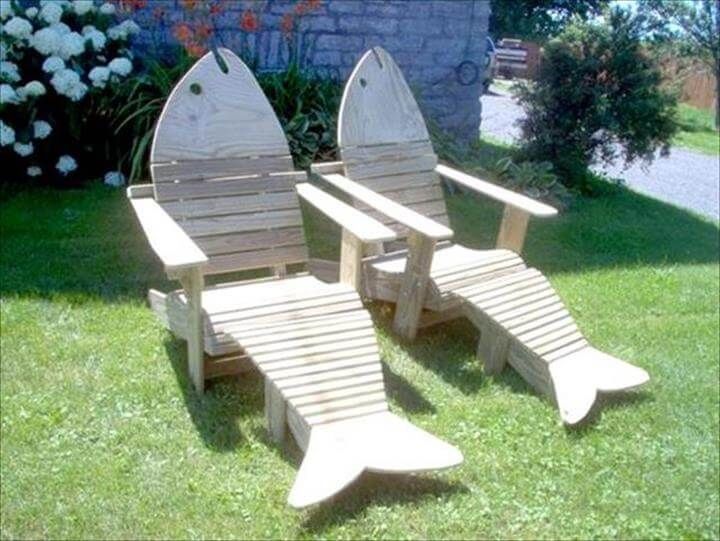 pallet wooden Adirondack fish chairs
