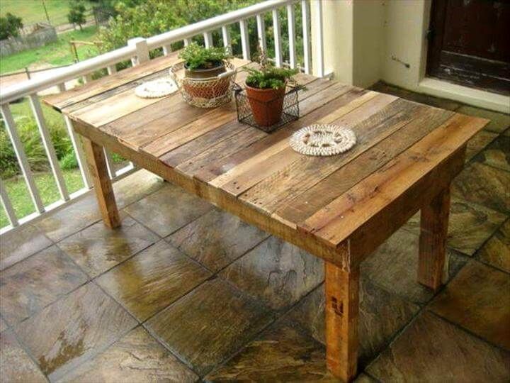 handcrafted rustic pallet dining table