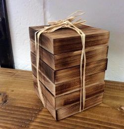 Wooden pack of six pallet coasters