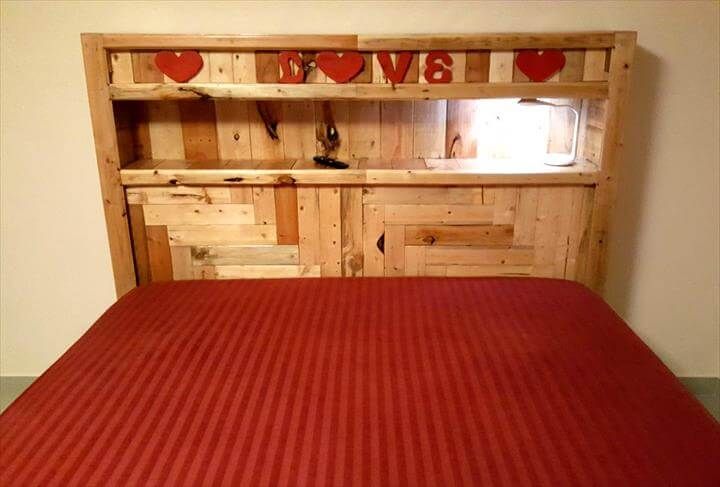 upcycled wooden pallet king bed
