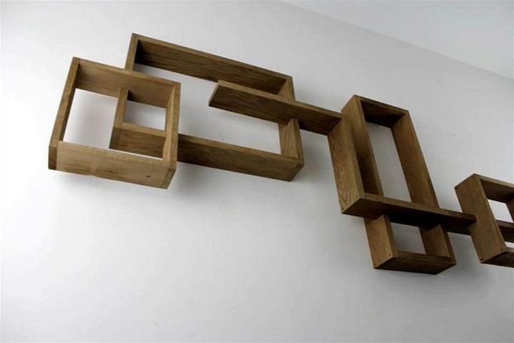 no-cost pallet geometrical wall shelves