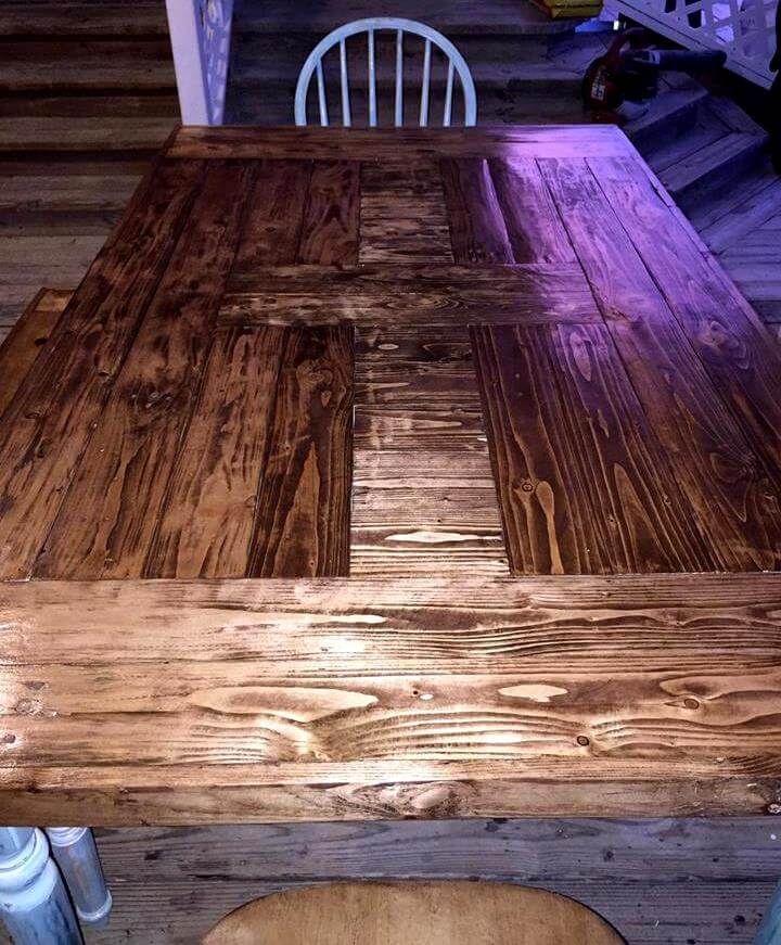 Recycled pallet dining table