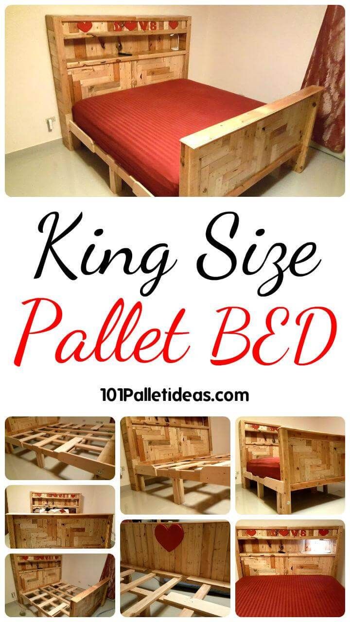 King pallet deals bed frame