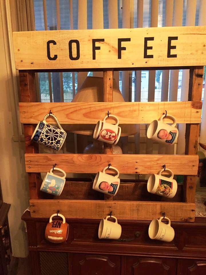 pallet coffee mug rack built to last