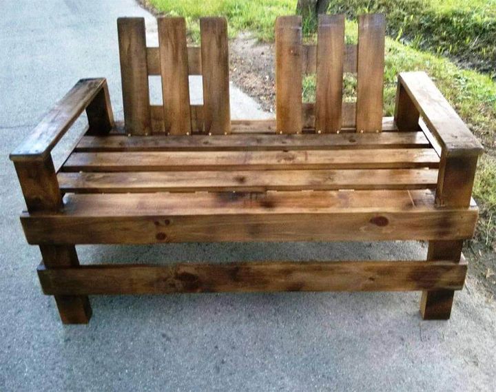 handmade pallet double chair bench