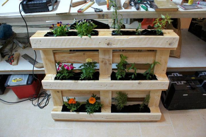 wooden pallet vertical flower garden or planter