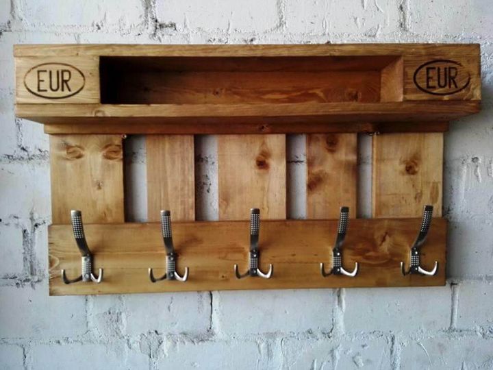 Small Pallet Inspired Coat Rack with Shelves