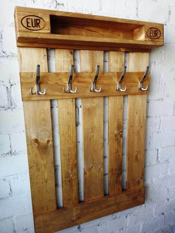 Small Pallet Inspired Coat Rack with Shelves