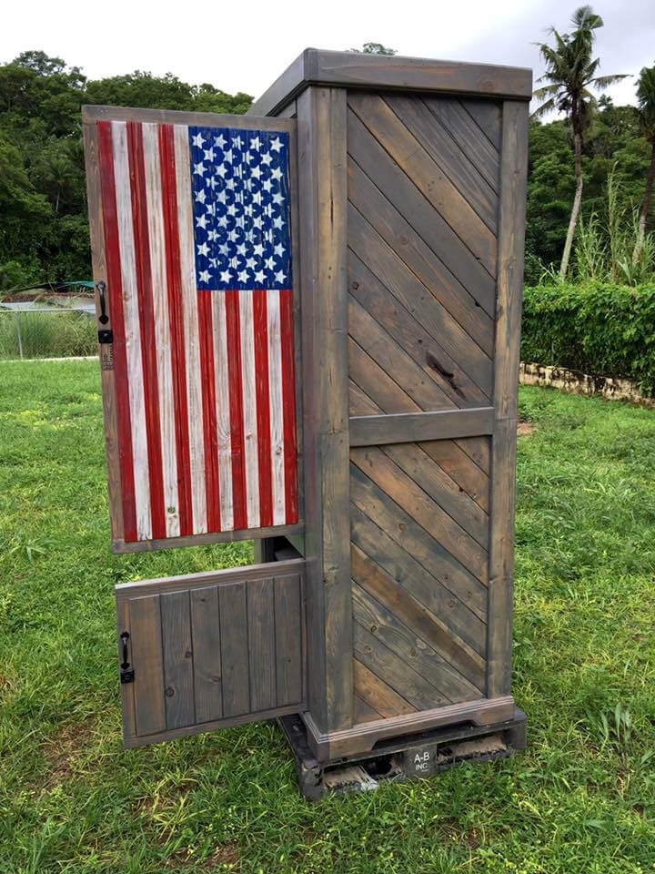 handcrafted wooden pallet country flag cabinet