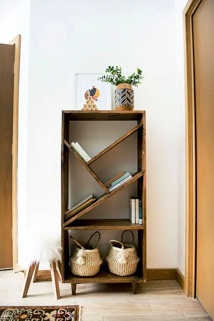 Angled Shelves Bookcase