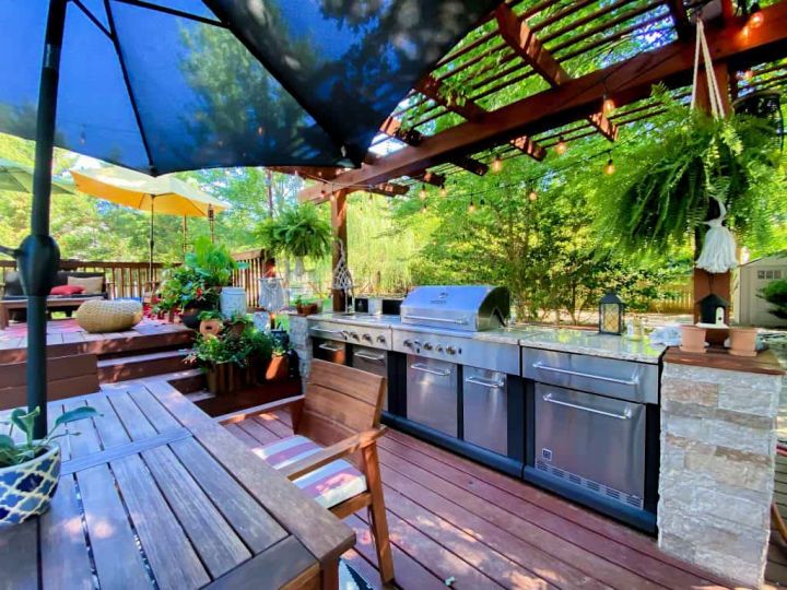 Two-Tear Deck Outdoor Kitchen Plan