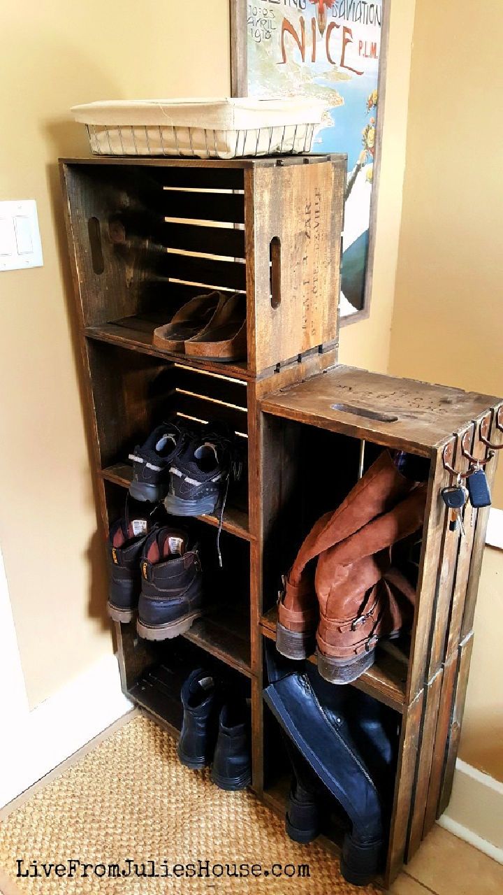 DIY Plywood Shoe Rack, At Home In Love