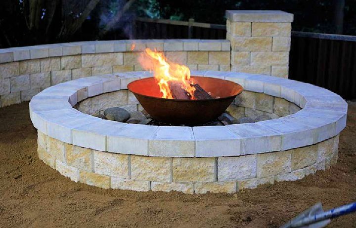 Fire Pit With Courtyard Wall Caps