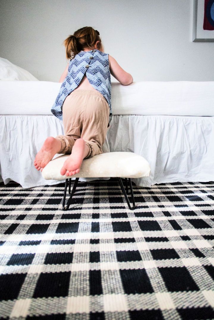 DIY Footstool with Hairpin Legs