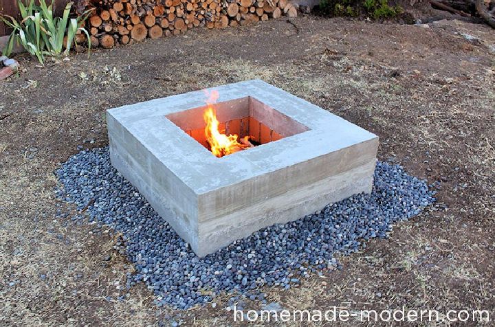 Homemade Modern Concrete Fire Pit