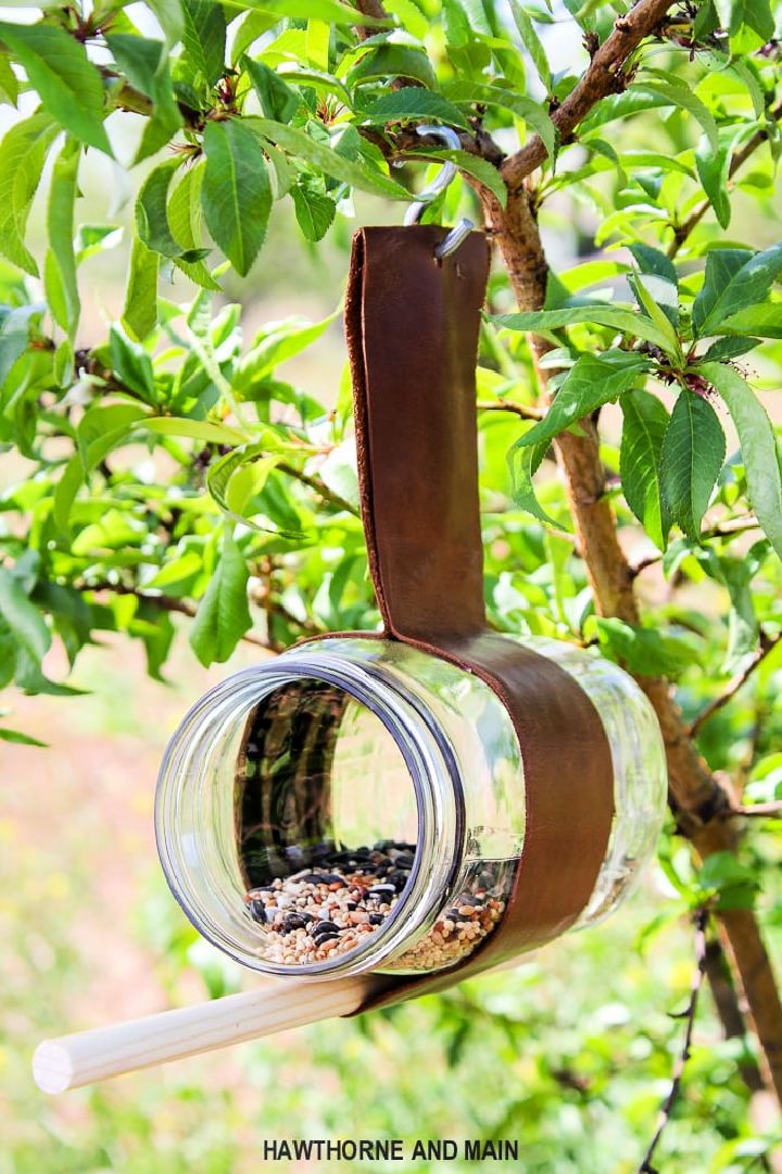 How To Make a Bird Feeder From Wooden Dowel & Leather