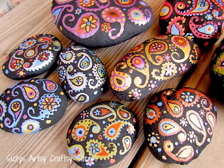 Painted Paisley Stones Gift Idea