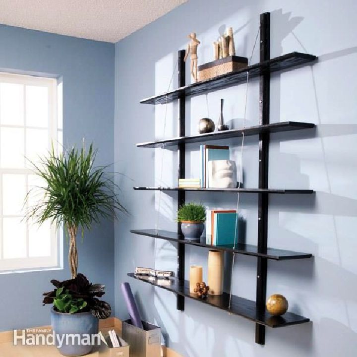 How To Build Suspended Bookshelves