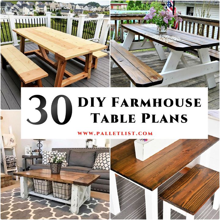 30 Free DIY Farmhouse Table Plans 130 Rustic DIY Farmhouse Table Plans (Free PDF Plan)
