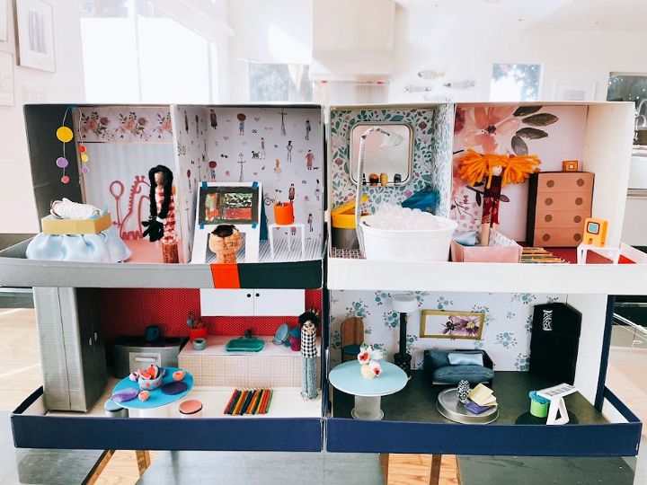  Dollhouse From Shoe Boxes