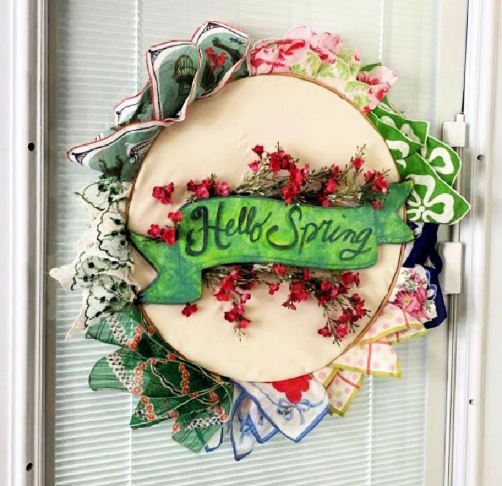 Vintage Handkerchief Door Wreath