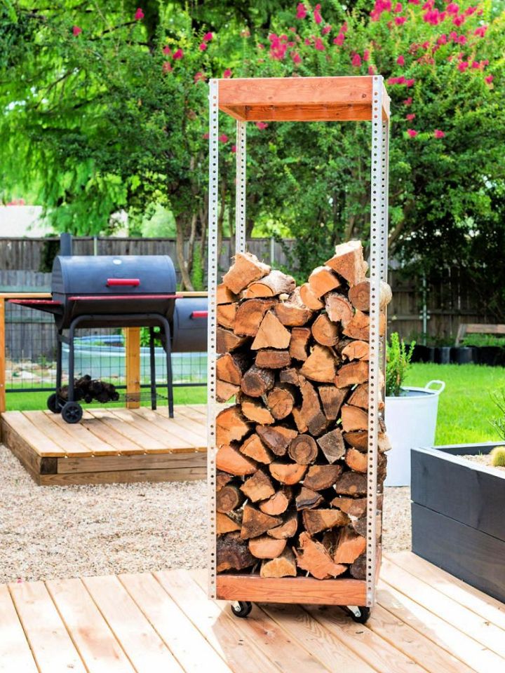 25 Homemade DIY Firewood Rack Plans for Storage