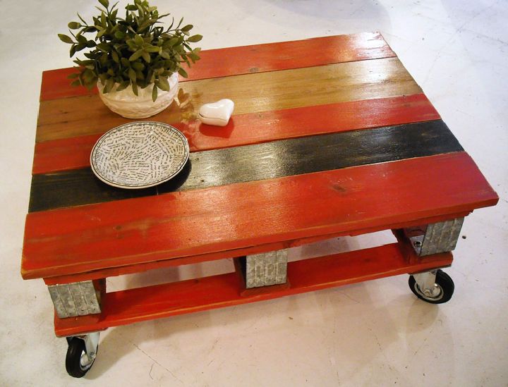 Red Pallet Coffee Table Plan